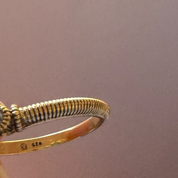 Judith Ripka 14K Gold & Diamond Gemstone bypass ring signed stamped - Picture 9 of 10